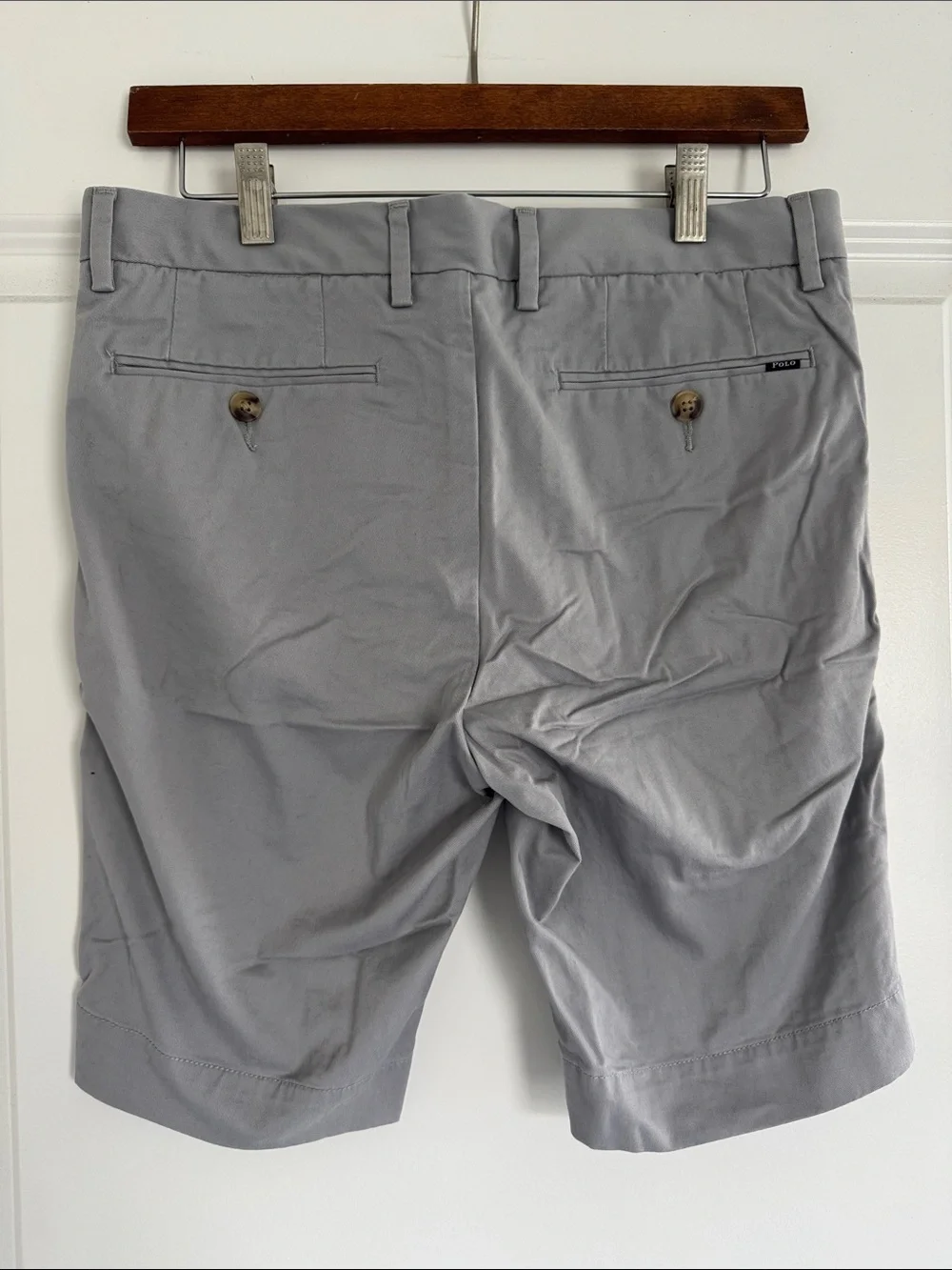 NWOT Men’s Polo Ralph Lauren Grey Stretch Slim Fit Dress Shorts 30